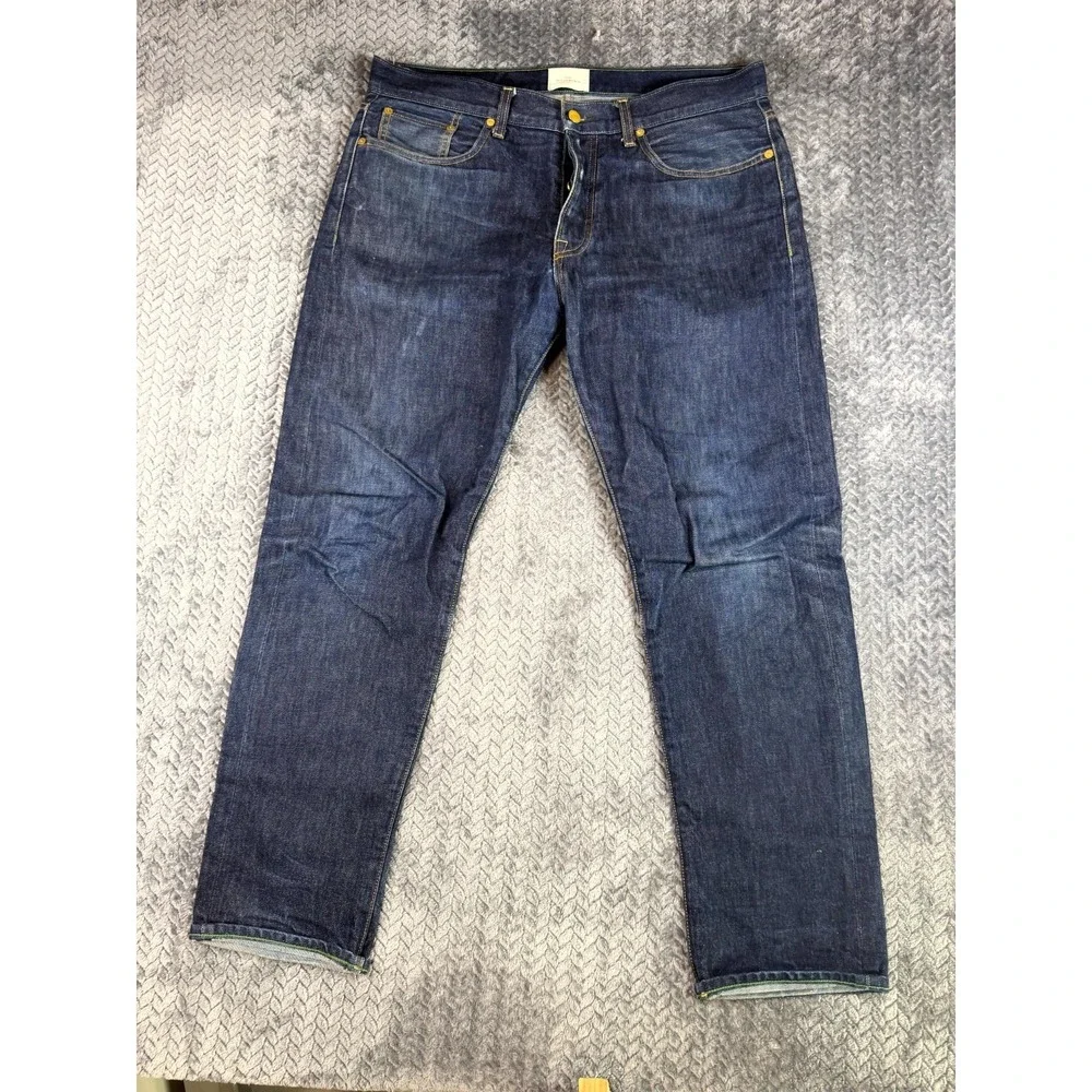 Sid Mashburn Jeans Mens 36x30 Blue Denim Cotton Dark Wash Mid Rise Straight Leg